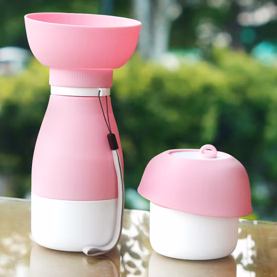  ¡Nuevo diseño!  Botella de agua portátil de viaje para perros, con contenedor de comida
